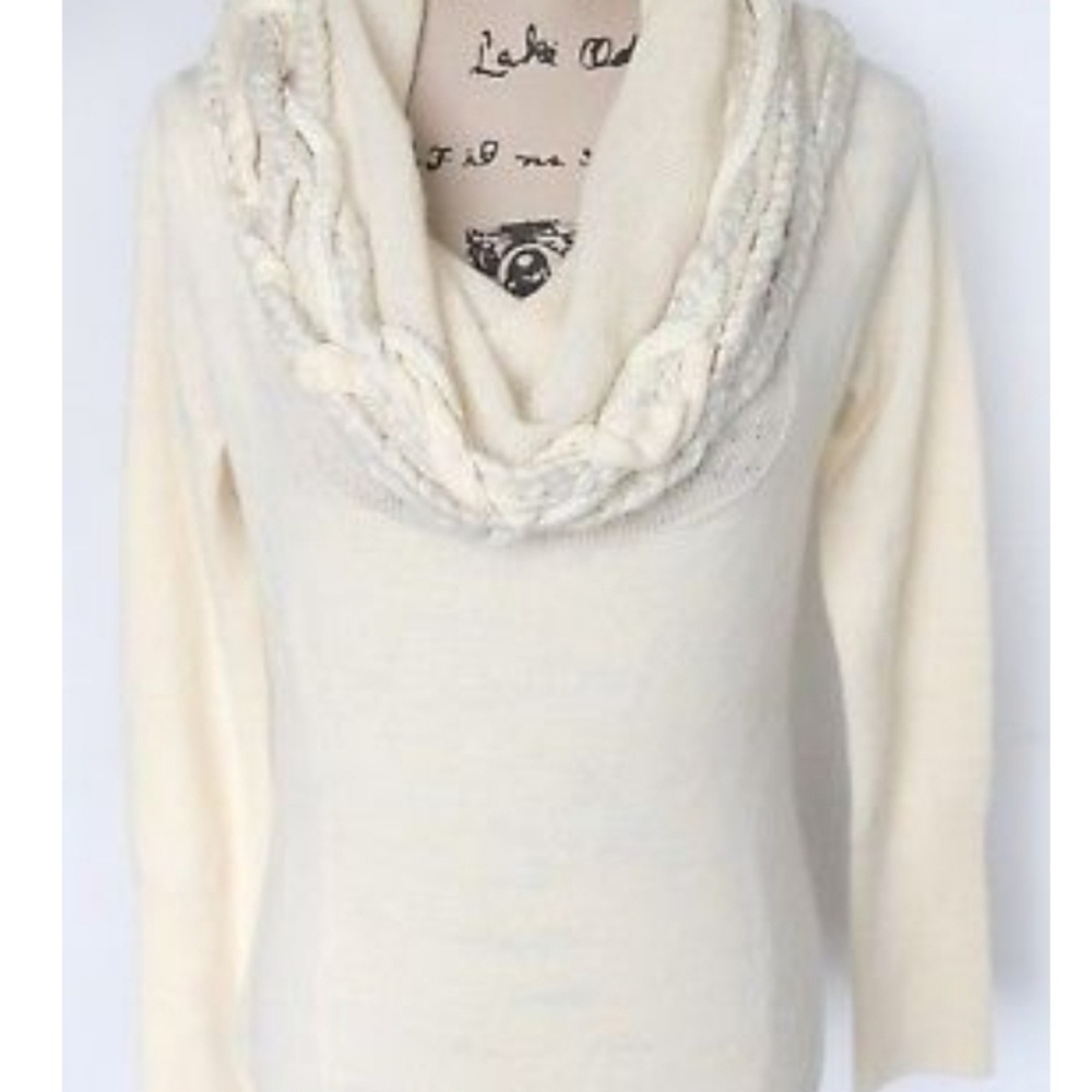 Anthropologie 100% merino wool cowl neck sweater